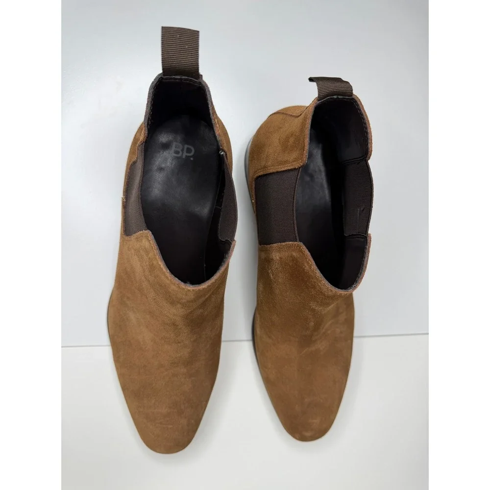 BP Mens Suede Chelsea Boots Brown Leather Upper Ankle Booties 45M EU
